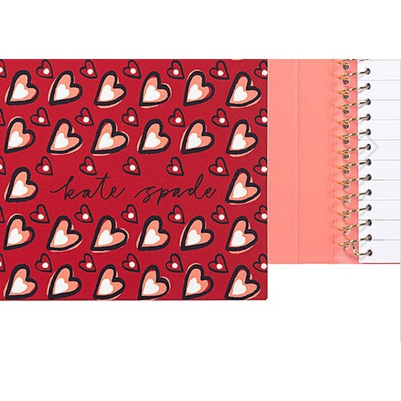 KATE SPADE NEW YORK "HEARTS" CONCEALED SPIRAL NOTEBOOK - Picture 3 of 5